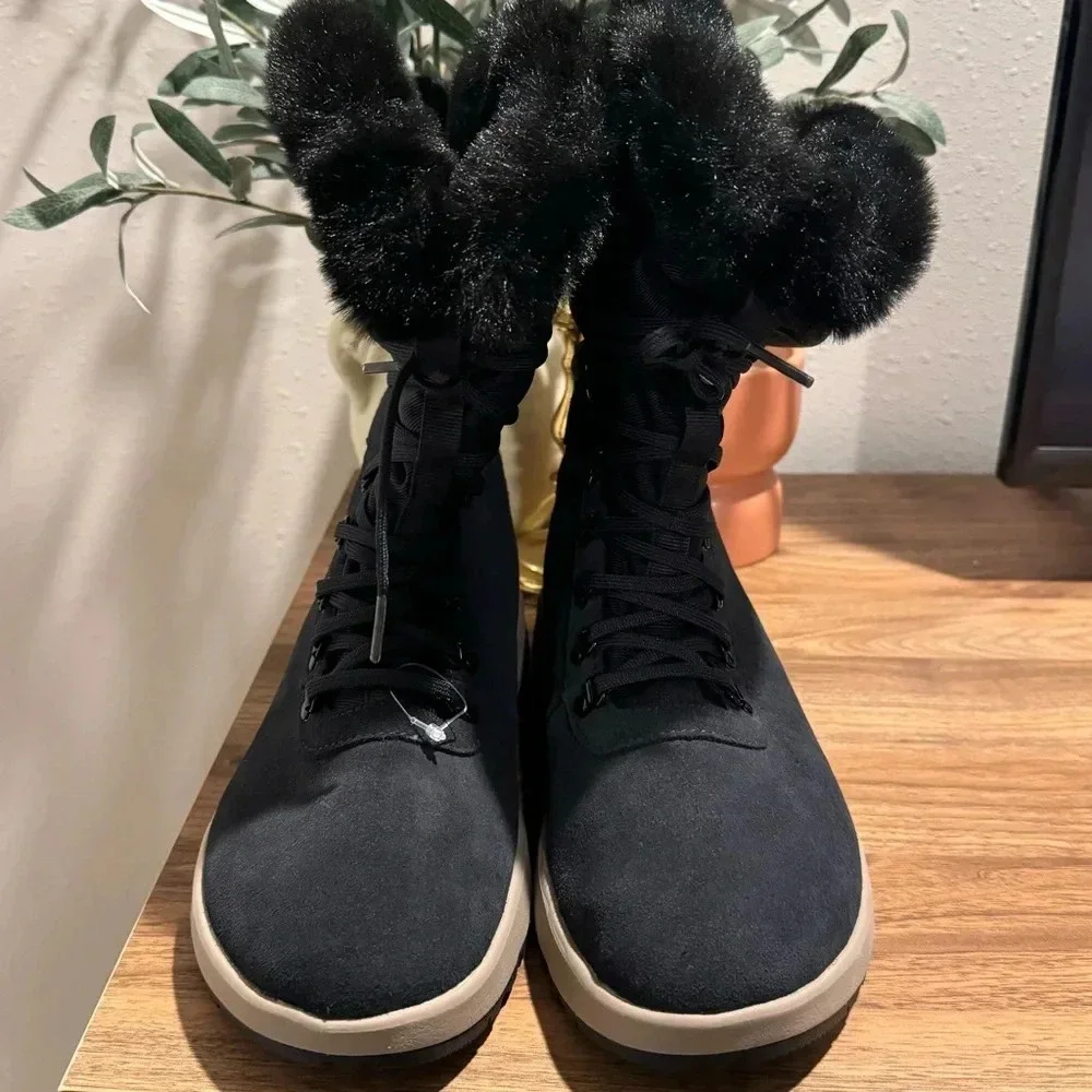 Columbia 8 Slopeside Village Omni-Heat Insulated High Winter Boots Faux Fur NWOB